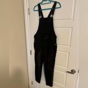 Old Navy black denim overalls